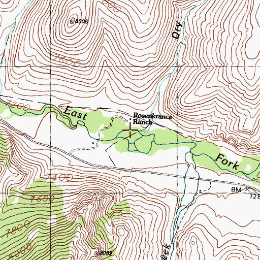 Topographic Map of Dry Canyon, ID