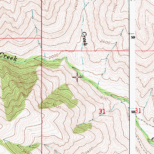 Topographic Map of Banks Creek, ID