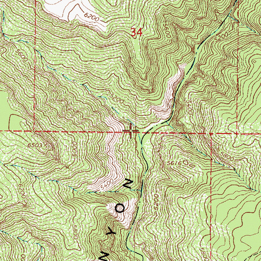 Topographic Map of Colcord Canyon, AZ