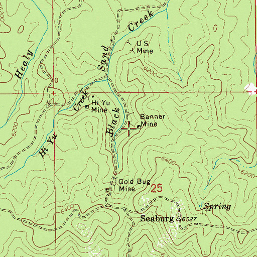 Topographic Map of Banner Mine, ID