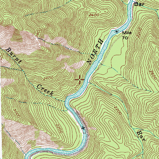 Topographic Map of Bar Creek, ID