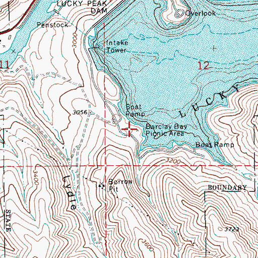 Topographic Map of Barclay Bay Picnic Area, ID