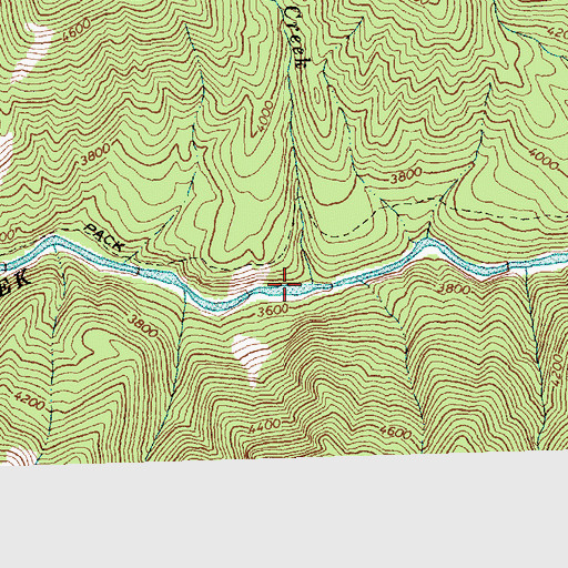 Topographic Map of Barefoot Creek, ID