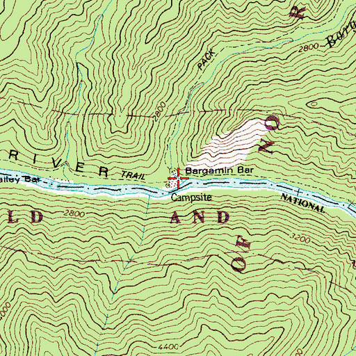 Topographic Map of Bargamin Bar, ID