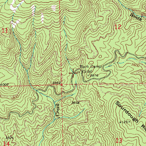 Topographic Map of Bark Camp, ID