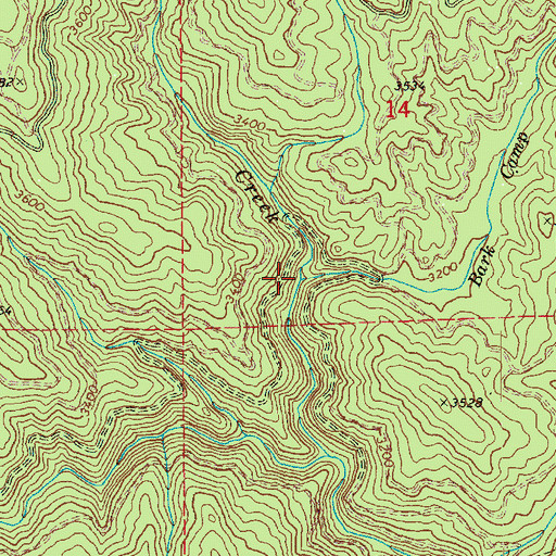 Topographic Map of Bark Camp Creek, ID
