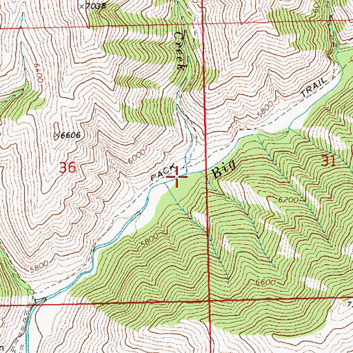 Topographic Map of Barlow Creek, ID