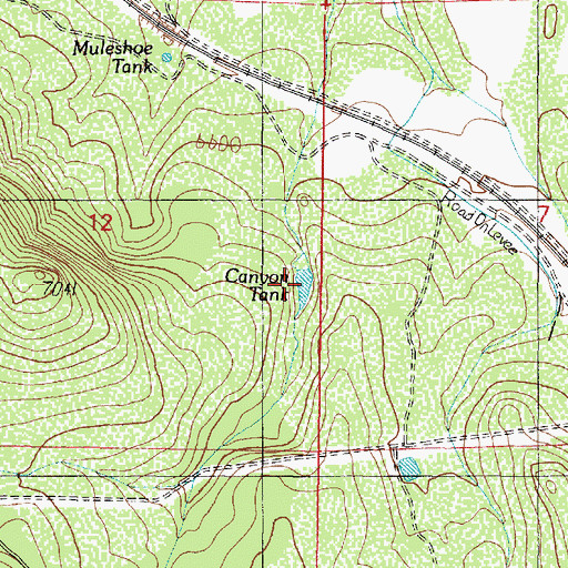 Topographic Map of Canyon Tank, AZ
