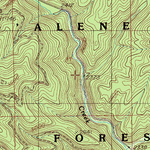 Topographic Map of Barrymore Creek, ID