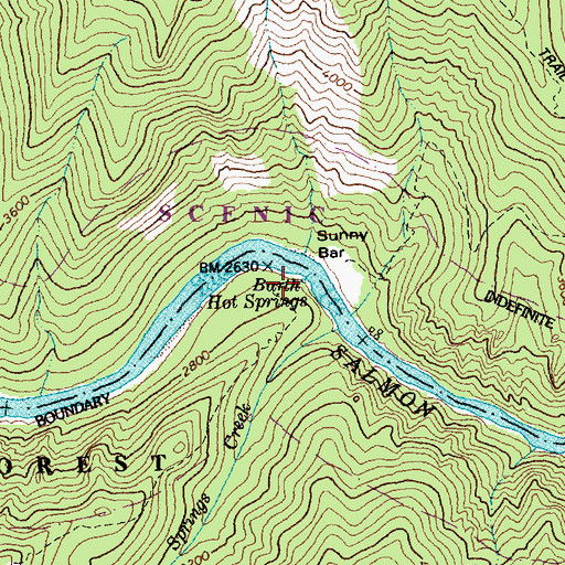 Topographic Map of Barth Hot Springs, ID