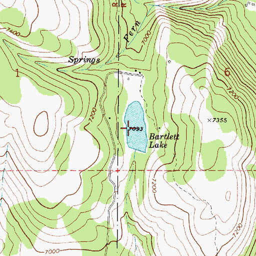 Topographic Map of Bartlett Lake, ID