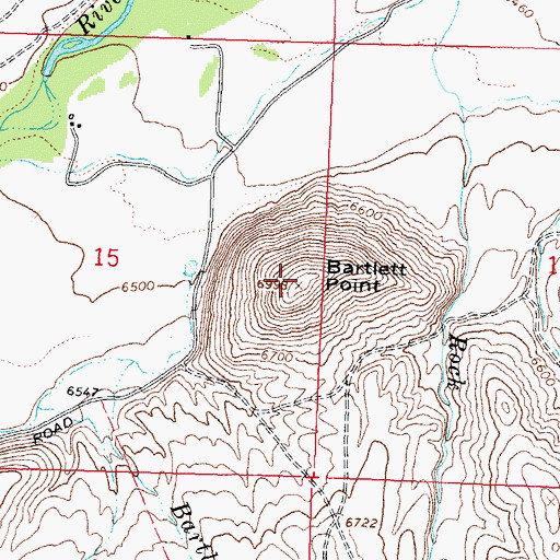 Topographic Map of Bartlett Point, ID