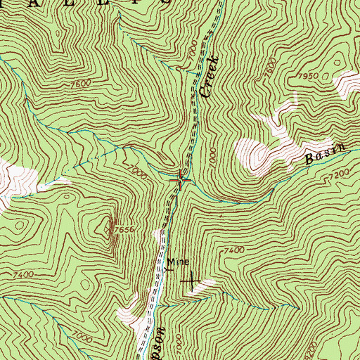 Topographic Map of Basin Creek, ID