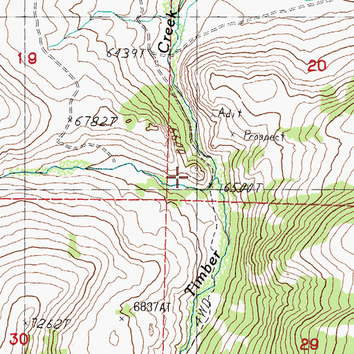 Topographic Map of Basin Creek, ID