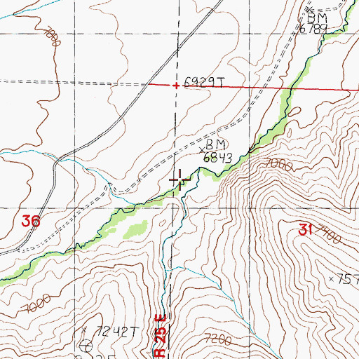 Topographic Map of Basin Creek, ID