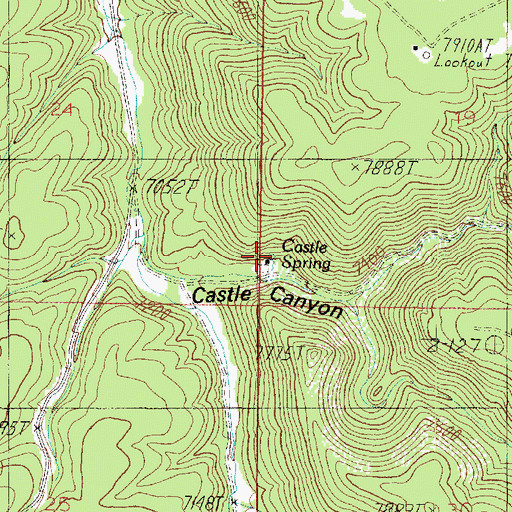 Topographic Map of Castle Spring, AZ