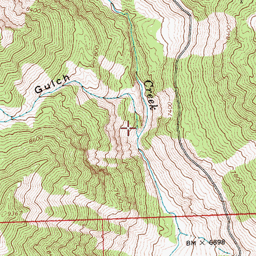 Topographic Map of Basin Gulch, ID