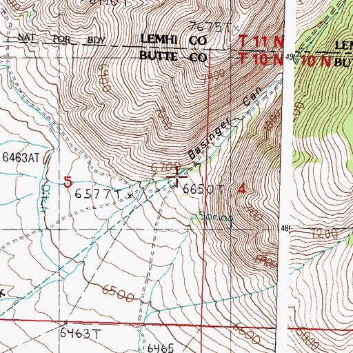 Topographic Map of Basinger Canyon, ID