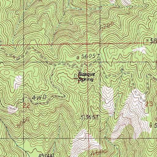 Topographic Map of Basque Spring, ID