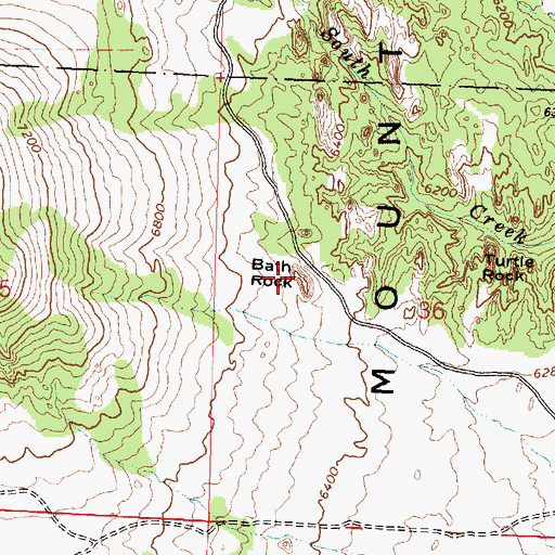Topographic Map of Bath Rock, ID