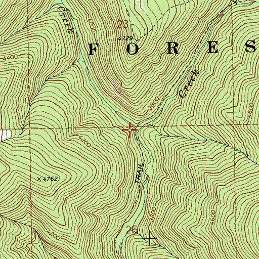 Topographic Map of Bathtub Creek, ID
