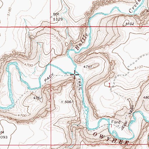 Topographic Map of Battle Creek, ID