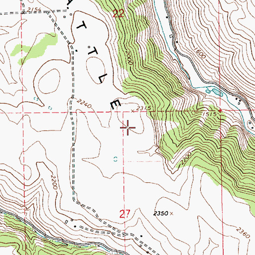 Topographic Map of Battle Ridge, ID