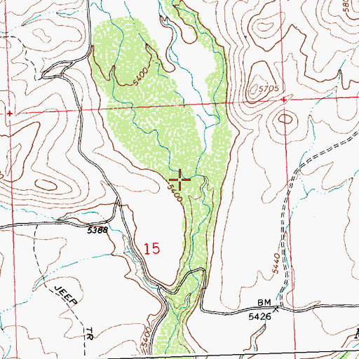 Topographic Map of Baugh Creek, ID