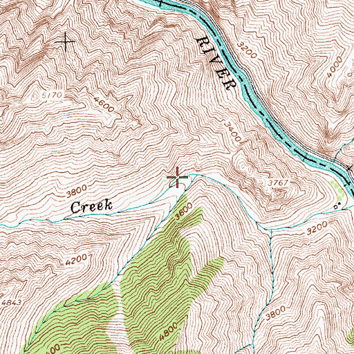 Topographic Map of Bay Creek, ID