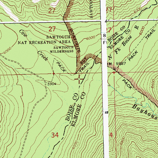 Topographic Map of Bayhouse Creek, ID