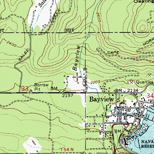 Topographic Map of Bayview Creek, ID