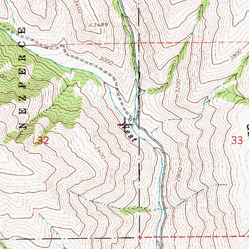 Topographic Map of Bean Creek, ID