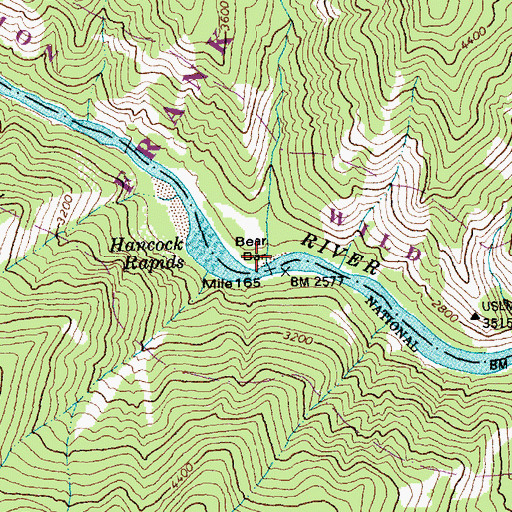 Topographic Map of Bear Bar, ID
