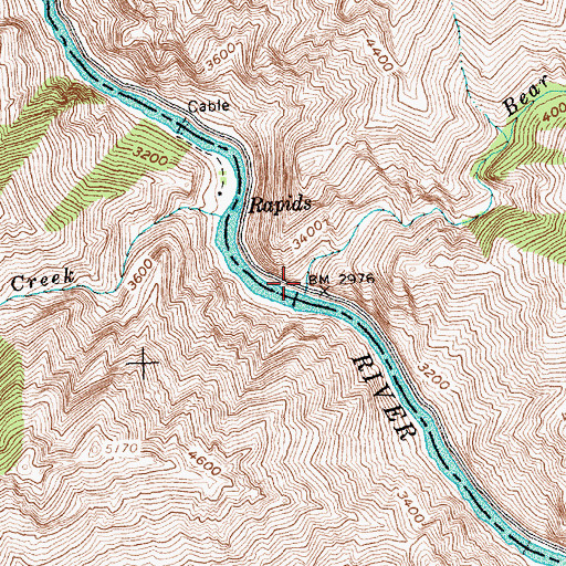 Topographic Map of Bear Basin Creek, ID