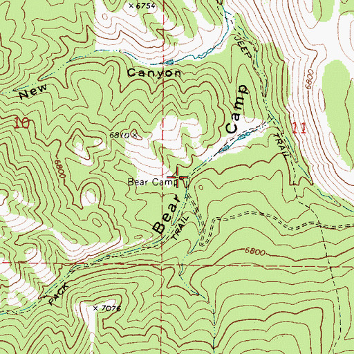 Topographic Map of Bear Camp, ID
