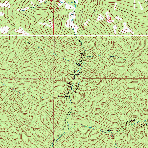 Topographic Map of Bear Canyon, ID