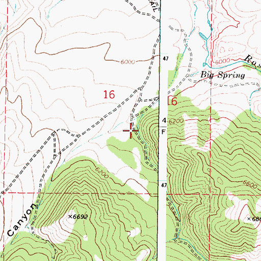 Topographic Map of Bear Canyon, ID