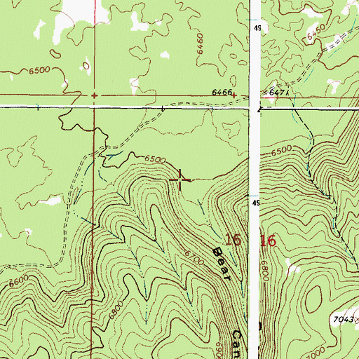 Topographic Map of Bear Canyon, ID