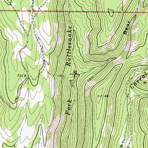 Topographic Map of Bear Cat Canyon, ID
