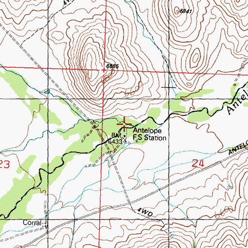 Topographic Map of Bear Creek, ID