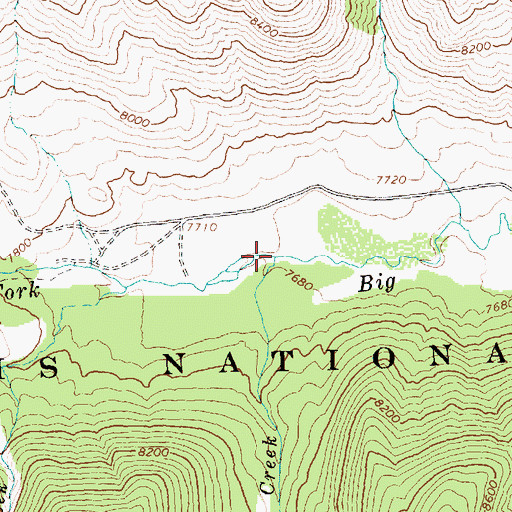 Topographic Map of Bear Creek, ID