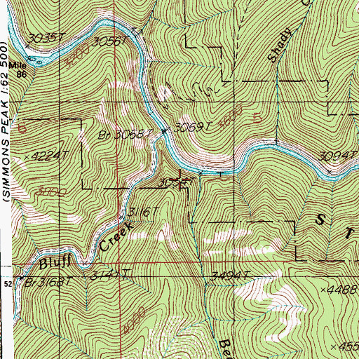 Topographic Map of Bear Creek, ID