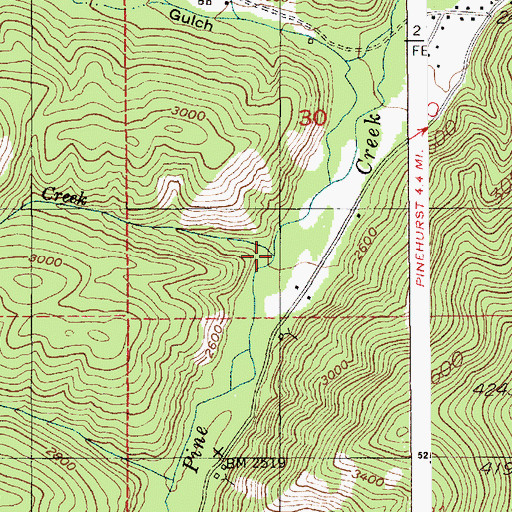 Topographic Map of Bear Creek, ID