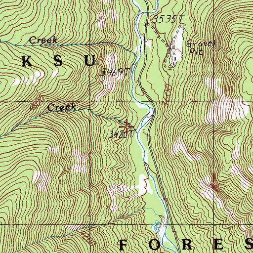 Topographic Map of Bear Creek, ID