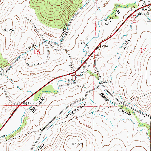 Topographic Map of Bear Creek, ID