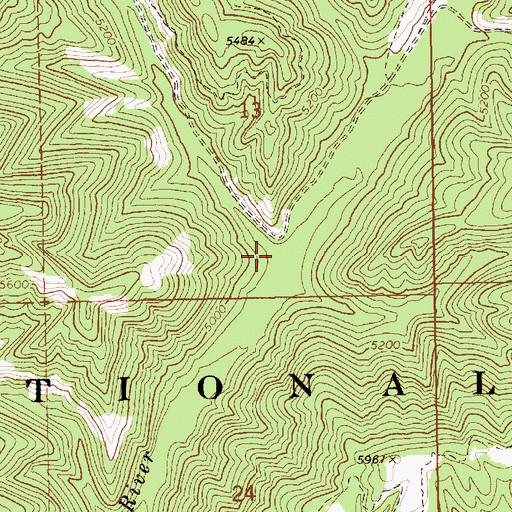 Topographic Map of Bear Creek, ID