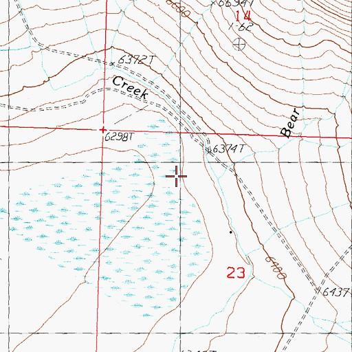 Topographic Map of Bear Creek, ID