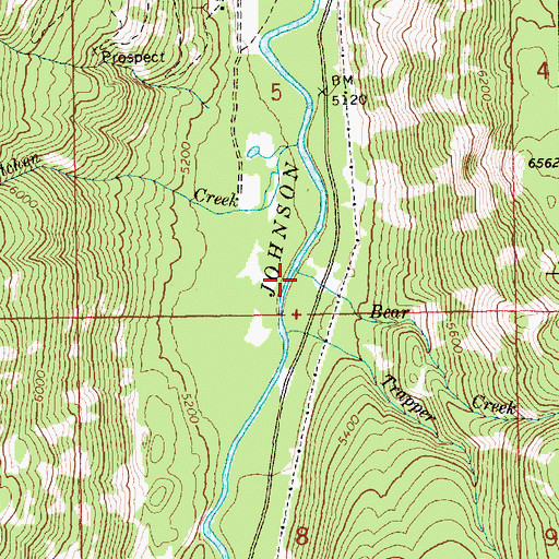 Topographic Map of Bear Creek, ID