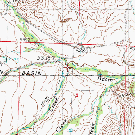 Topographic Map of Bear Creek, ID