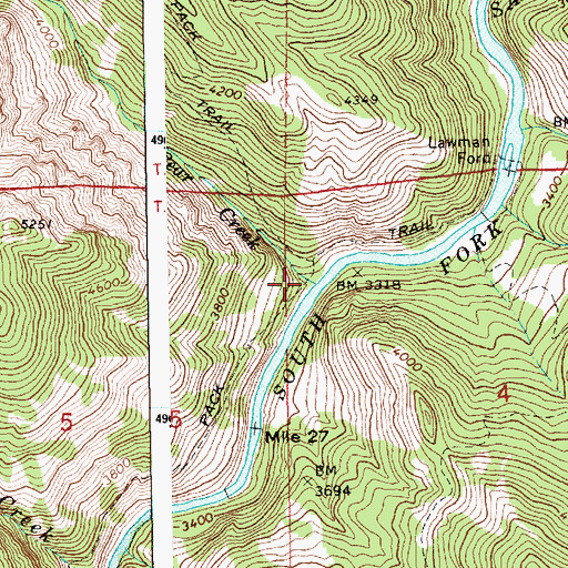 Topographic Map of Bear Creek, ID